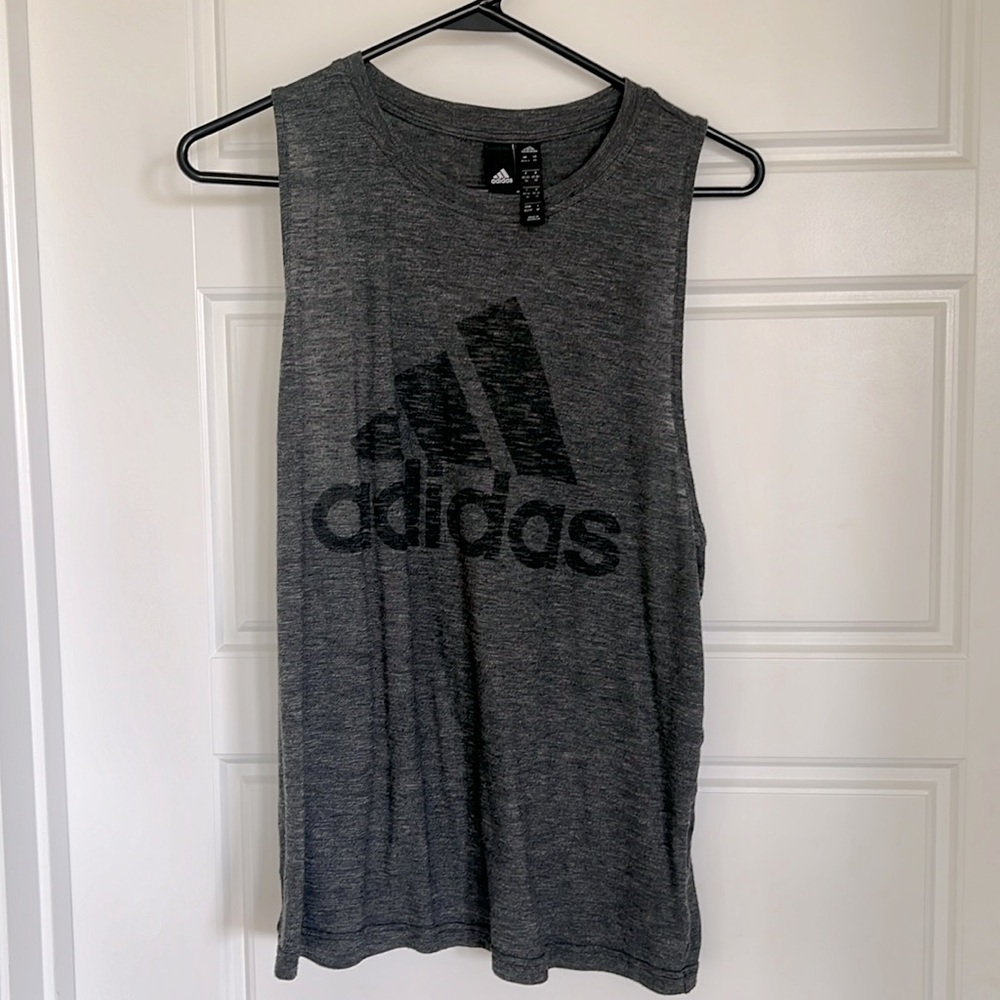 Adidas charcoal gray workout tank top size xs